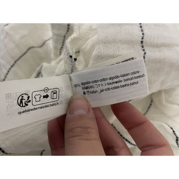 Zara Srpls Womes Midi Skirt XS White Black Striped Linen Blend 4676/900 NWT - Picture 13 of 16